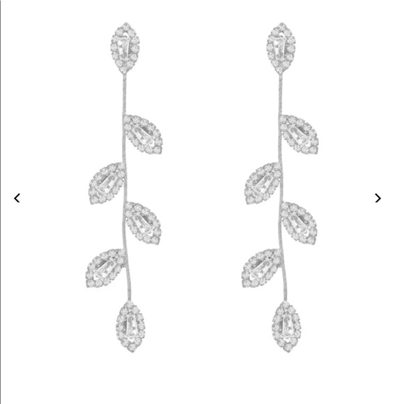 Beautiful Earth Boutique Gold Plated Crystal Vine Earrings - Silver - Picture 3 of 4